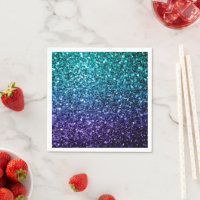 Aqua blue Ombre faux scintillants de parties scint