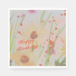 Serviette Jetable Aquarelle à fleurs Produits en papier design