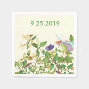 Serviette Jetable Aquarelle Ethérée Fleur Personnalisée