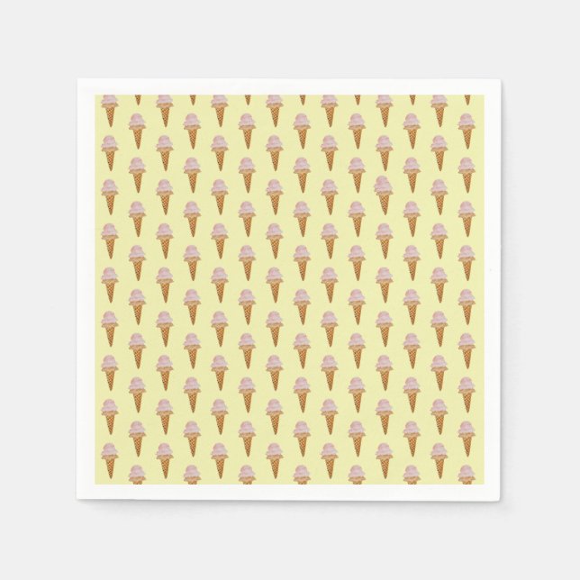 Serviette Jetable Aquarelle Ice Crème Papier serviettes (jaune) (Devant)