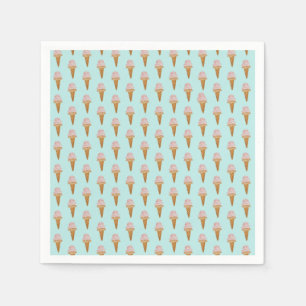 Serviette Jetable Aquarelle Ice Crème Papier serviettes (turquoise)