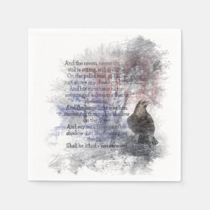 Serviette Jetable Aquarelle le poème de Raven Edgar Allan Poe