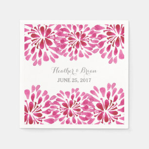 Serviette Jetable Aquarelle rose Chrysanthemum Papier serviettes