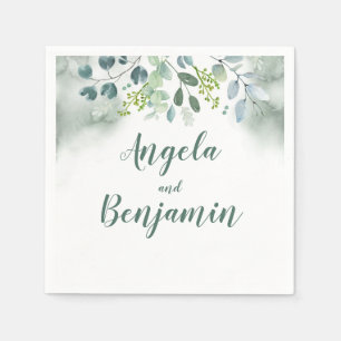 Serviette Jetable Aquarelle verte