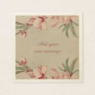 Serviette Jetable Aquarelle vintage rose floral