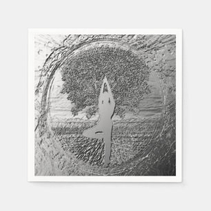 Serviette Jetable Arbre de chrome de yoga de la vie