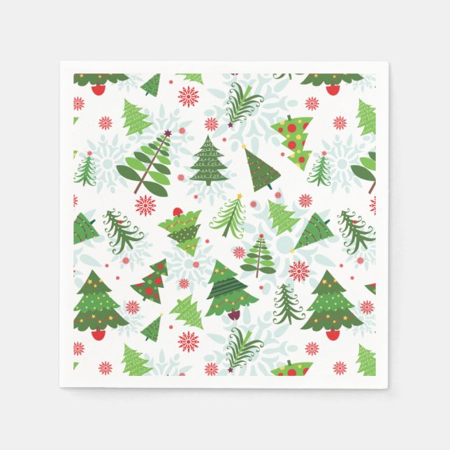 Serviette Jetable Arbre de Noël Papier imprimé Naples (Devant)