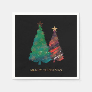 Serviette Jetable Arbre de Noël scintillant fabriqué à la main