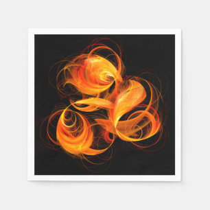 Serviette Jetable Art Abstrait Fireball