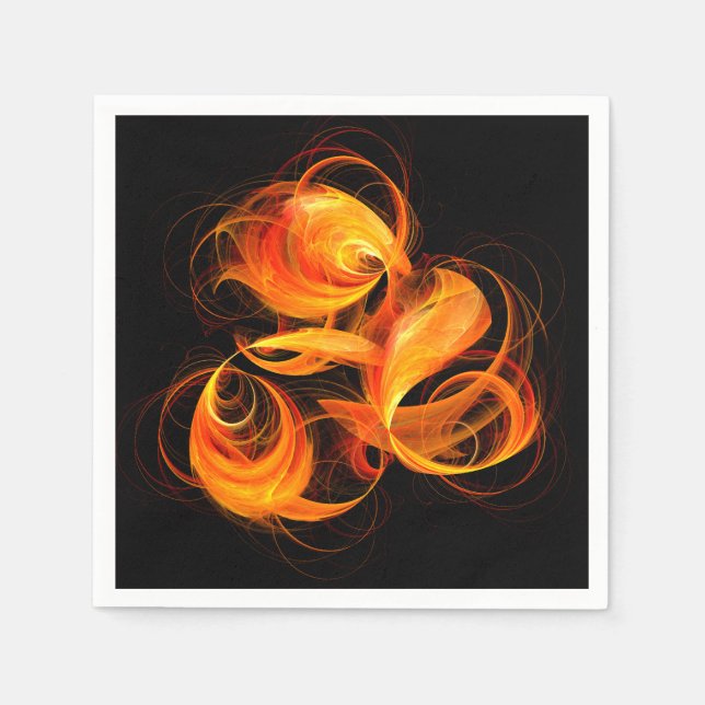 Serviette Jetable Art Abstrait Fireball (Devant)