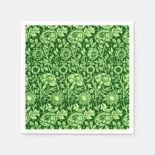 Serviette Jetable Art Nouveau Carnation Damask, Forest Green