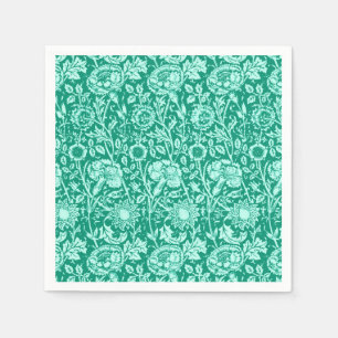 Serviette Jetable Art Nouveau Carnation Damask, Turquoise