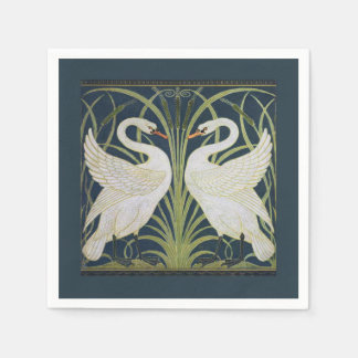 Serviette Jetable Art Nouveau Swan Deux Swans