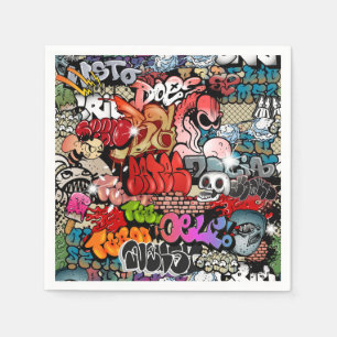 Serviette Jetable Art urbain dynamique de rue Graffiti art motif