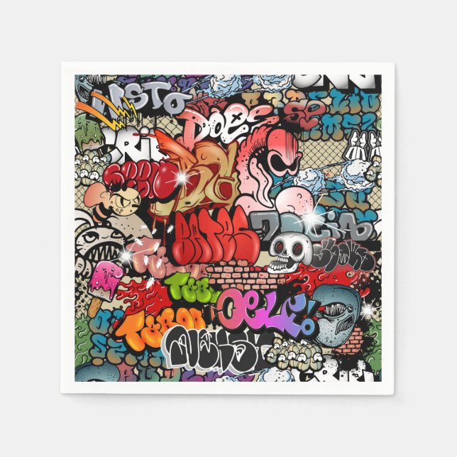 Serviette Jetable Art urbain dynamique de rue Graffiti art motif (Devant)