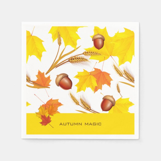Serviette Jetable Automne d'or (Devant)