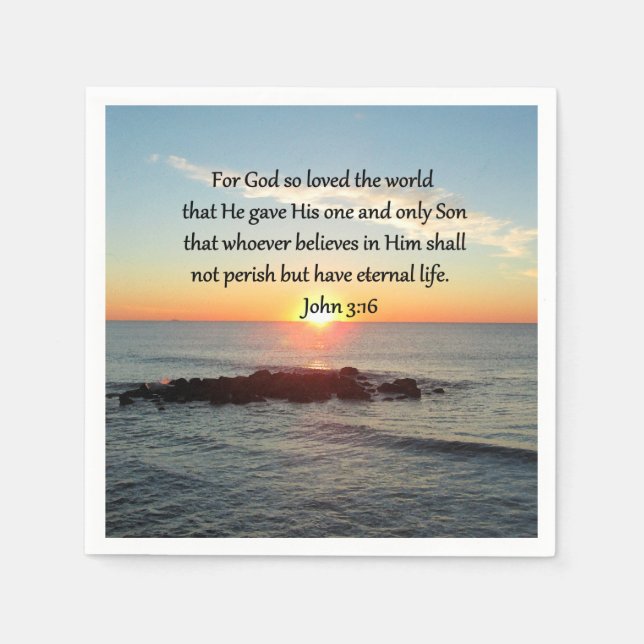 SERVIETTE JETABLE AWE-INSPIRING JOHN 3:16 SCELER (Devant)