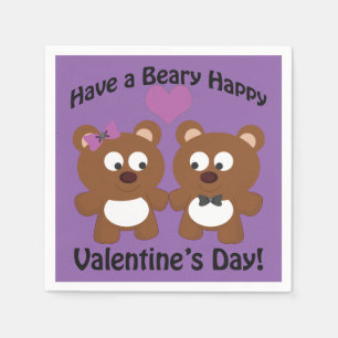 Serviette Jetable Ayez un Heureuse Sainte-Valentin de la Béary !