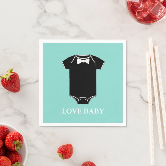 Serviette Jetable BABY Little Man Tuxedo ShowParty (En situation)