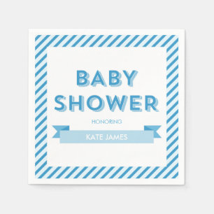 Serviette Jetable Baby shower bleu moderne