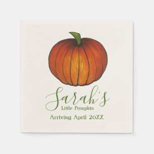 Serviette Jetable Baby shower Citrouille personnalisé Little Orange