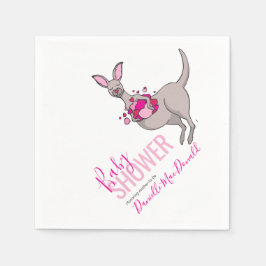 Serviette Jetable Baby shower coeur rose kangourou serviettes en pap