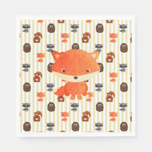 Serviette Jetable Baby shower d'animaux de bois