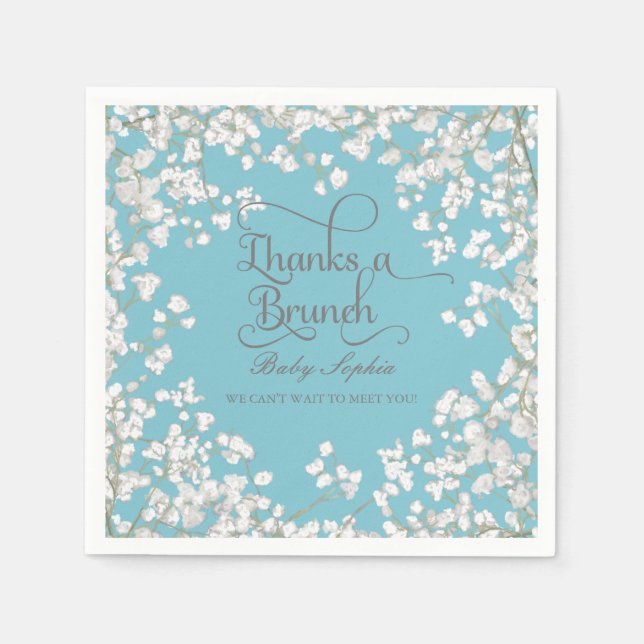 Serviette Jetable Baby shower de piscine déco bébé souffle couronne  (Devant)