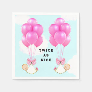 Serviette Jetable Baby shower fille jumeaux