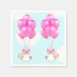 Serviette Jetable Baby shower fille jumeaux