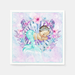 Serviette Jetable Baby shower Pastel Mermaid