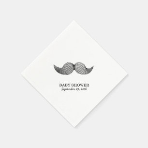 Serviette Jetable Baby shower simple de moustache