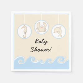 Serviette Jetable Baby shower Standard Cocktail Napkin "Sea Mobile"