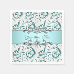 Serviette Jetable Balayage bleu turquoise