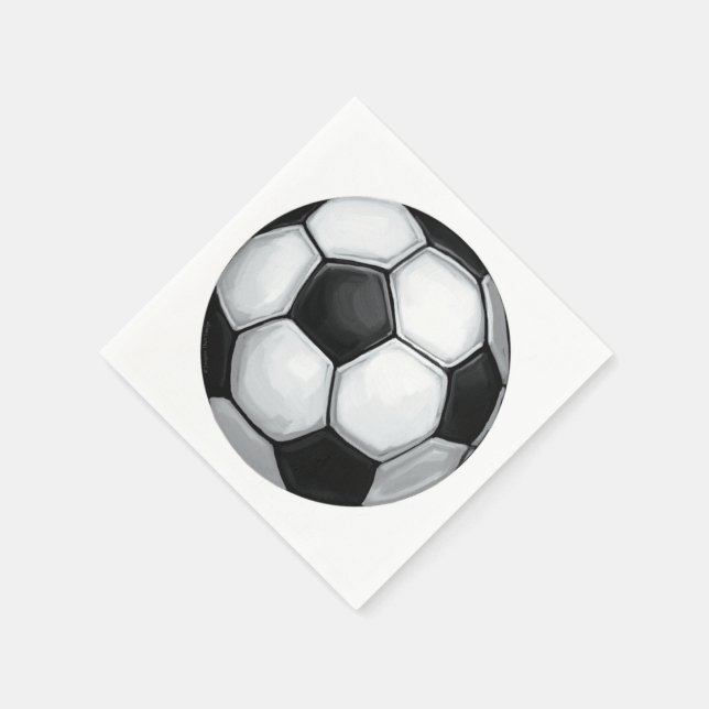 Serviette Jetable Balle de football noir et blanc (Coin)