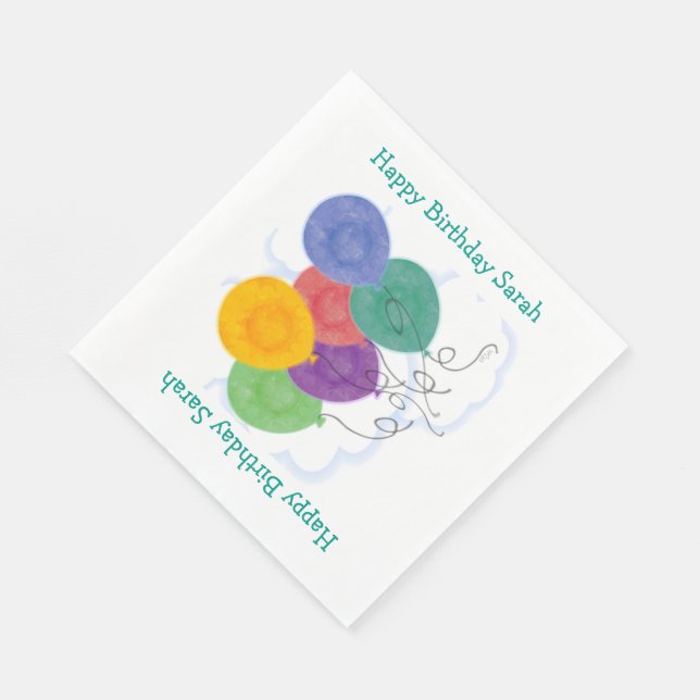 Serviette Jetable Ballons d'anniversaire (Coin)