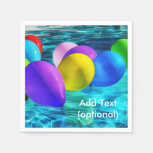 Serviette Jetable Ballons dans Piscine Papier de Piscine serviettes (Devant)