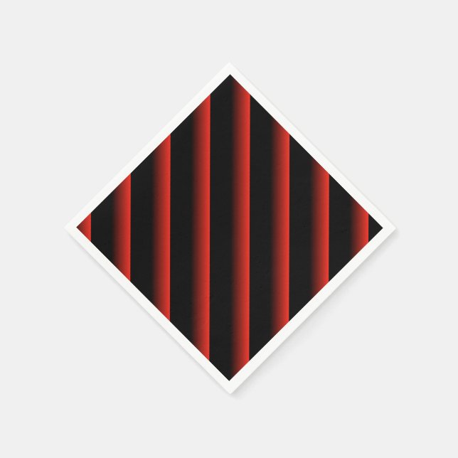 Serviette Jetable Bande diagonale noire et rouge (Coin)