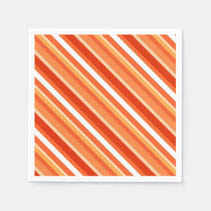 Serviette Jetable Bandes de bonbons en couches - orange et blanc
