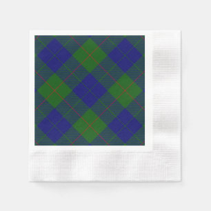Serviette Jetable Barclay tartan bleu vert plaid