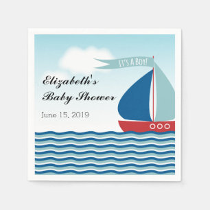 Serviette Jetable Bateau à voile sur l'eau C'est un garçon Baby show