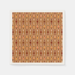Serviette Jetable Batik Tribal - Rouille, Terracotta et Beige
