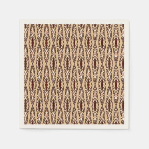 Serviette Jetable Batik Tribal - Tan, Brown foncé et crème