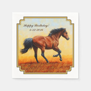 Serviette Jetable Bay Horse Galloping