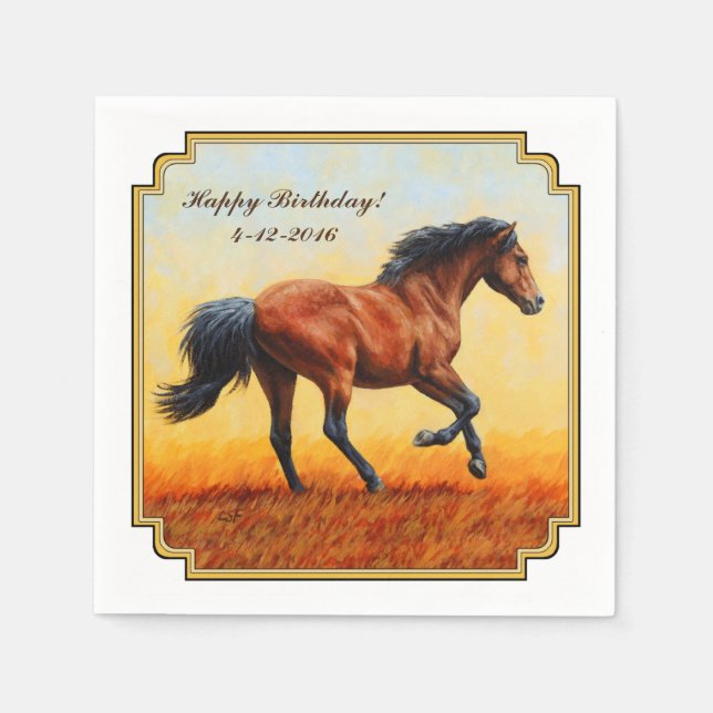 Serviette Jetable Bay Horse Galloping (Devant)
