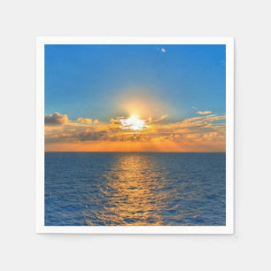 Serviette Jetable Beau coucher de soleil sur l'océan