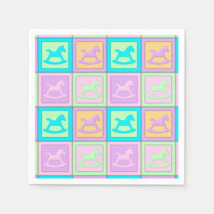Serviette Jetable Bébé Bloc Chevaux-PAPIER FÊTE NAPKINS