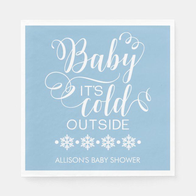 Serviette Jetable Bébé Il fait froid dehors Baby shower Napkin (Devant)