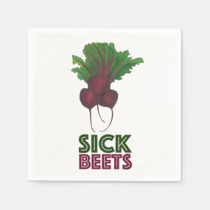 Serviette Jetable Beets Malades (Beats) Beet Rouge Végétarien Drôle 