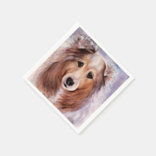 SERVIETTE JETABLE BELLE COLLIE CHIEN PAPIER NAPKIN
